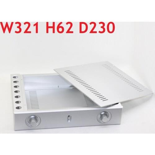 DIY Heat Sink Combined Power Amplifier Chassis Aluminum Sandblasting Luxury Tube Amplifier Housing Amp DAC Decoder W321 H62 D230