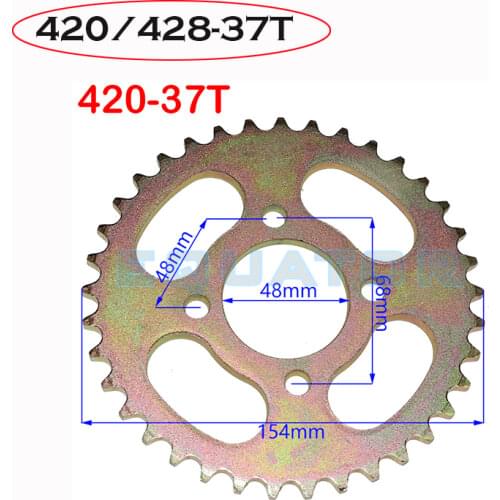 48mm 420 428 - 37T rear chain sprocket Gear wheel plate for 90CC-160cc YCF SDG Thumpstar atv quads Stomp pit dirt bike