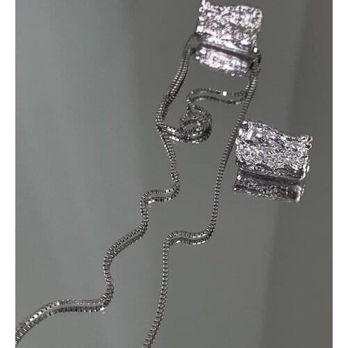 South Korea Sell Like Hot Cakes Asymmetric Texture Tassel Earrings Design Senior MetaL Hiphop/Rock Women Fashion Stud Earrings