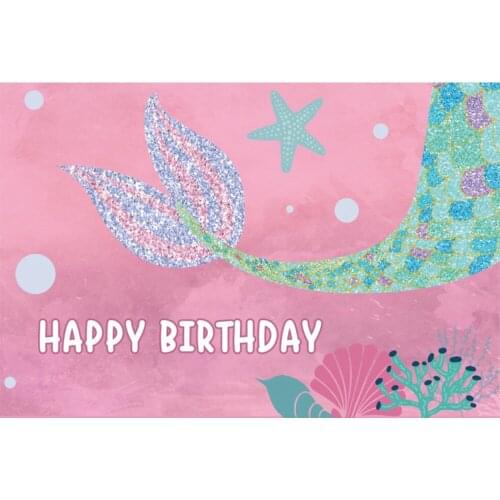 1.8x1.2M Mermaid Backdrop Under The Sea Ocean Mermaid Theme Background Girl Birthday Party Glitter Mermaid Tail Scales Backdrops