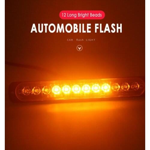 1Pc 12 LED Amber Strobe Light Truck Hazard Beacon Flash Warn Emergency Light 12-24V VZ Hb High Quality Car Accessories