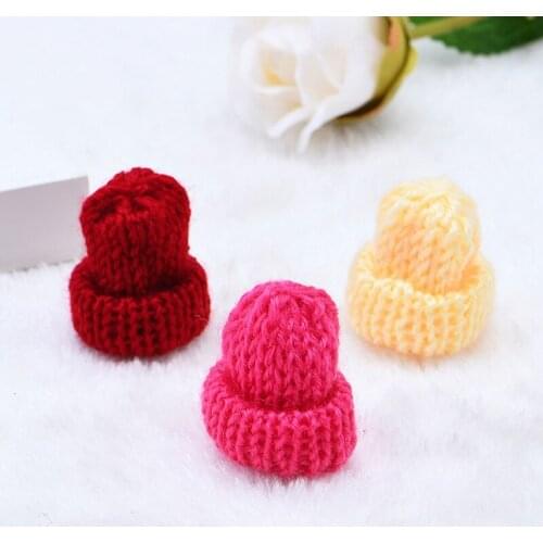10pcs Korean Mini Woolen Hat Diy Accessories Toy Dolls Hat Earring Headwear Keychain Handmade Crafts Materials