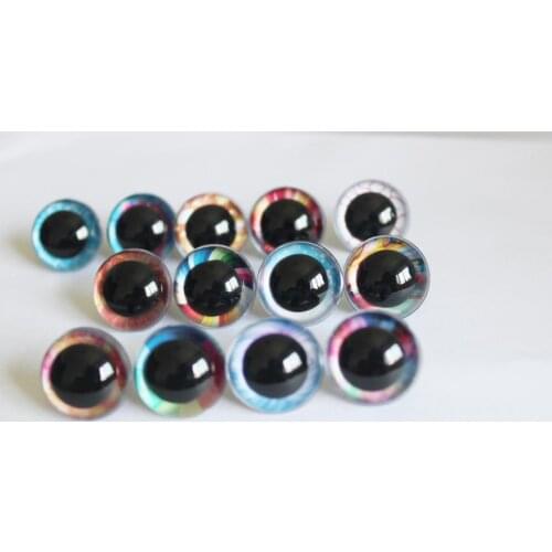 20pcs/lot F13B 9MM 10MM 11MM 12MM colorful Tiny round clear toy safety eyes + hard washer for plush doll findings-size option