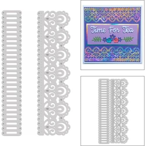 2020 New 2 Pcs Border Metal Cutting Dies and Edge Lace Die Paper Cut Scrapbooking For Crafts Greeting Card Making No Stamps Sets