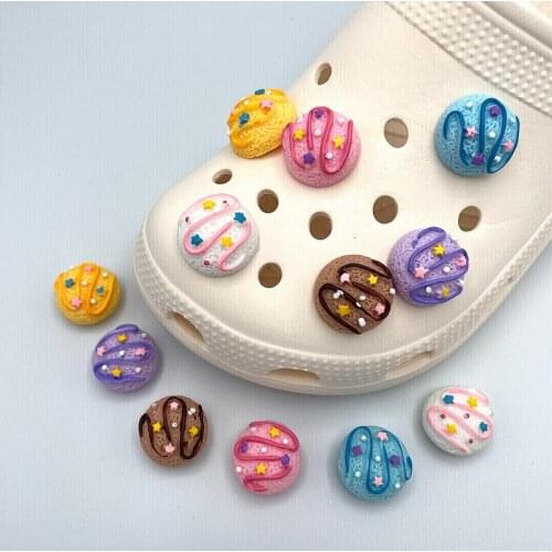 2021 Colorful 3D Kawaii Ice Cream Resin Shoe Charms DIY Decoration Fit For Womens Croc Clogs JIBZ Charm Shoe Buckle Accessories