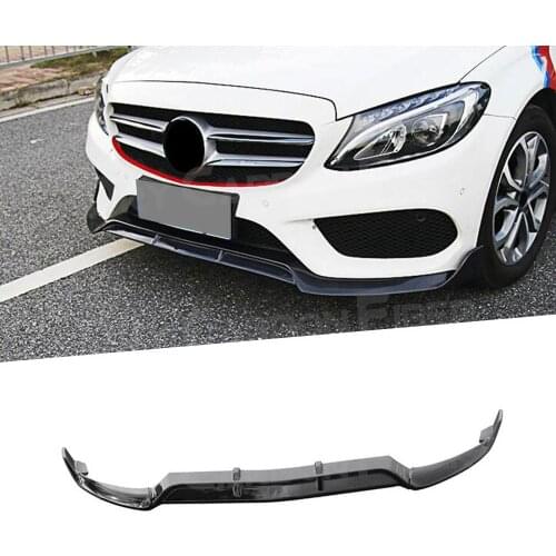 ABS Front Bumper Lip Spoiler For Mercedes Benz W205 C205 C200 C300 C43 AMG 2014-2019 3PCS Head Bumper Chin Splitters