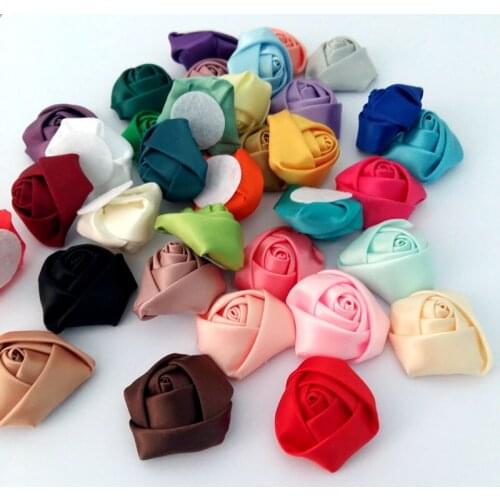 30pcs 40mm Ribbon rolled rosette flower womens Garment accessories rosettes craft/gift DIY accessories scrapbooking products