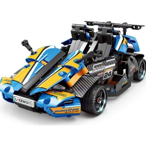 396Pcs Building Blocks 1042 Assembled Mechanical Pull Back Racing Sports Car Off-road Vehicle Assembly Model Toy Gifts
