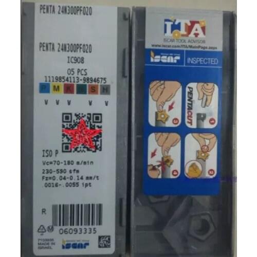 5 PCS CARBIDE INSERT PENTA 24N300PF020 IC908