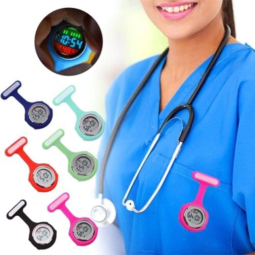 Digital Nurse Watch Bigital Bisplay Bial Clip Type FOB Nurse Brooch Pin Hanging Bag Electric Watch Silicone watch