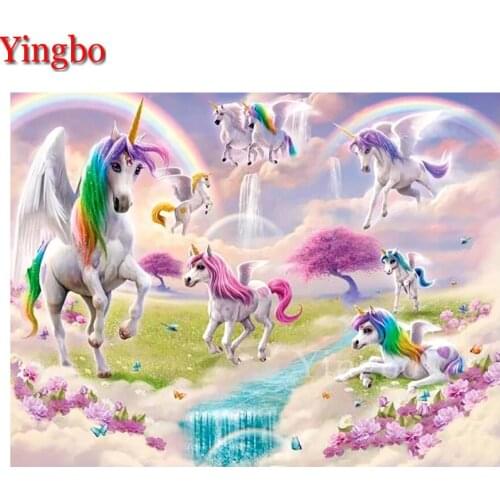 Diamond Embroidery Rainbow Unicorn 5D DIY Diamond Painting Cross Stitch Full Drilling Picture Of Rhinestones Handmade Gift