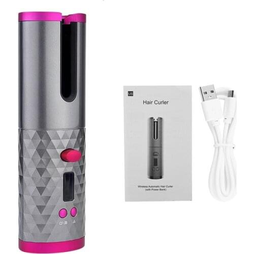 Auto Rotating Ceramic Hair Curler USB Wireless Curly Hair Machine Iron Curling Wand Hair Wavy Cordless Crimping Hair Curler