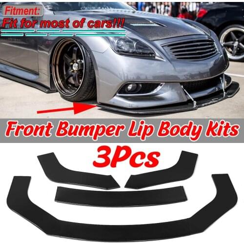 3pcs Car Universal Front Lip Bumper Splitter Diffuser For Infiniti Q50 Q60 Q70 G25 G37 For AUDI A3 A4 A6 A8 Q3 Q5 Q7 RS5 RS6 RS7