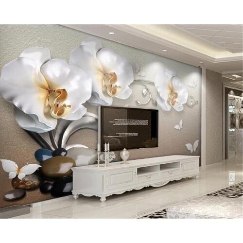 Beibehang Custom Wallpaper 3d Luxury Gold Jewelry Butterfly TV Wall Background 3D House Decorative Mural wallpaper for walls 3 d