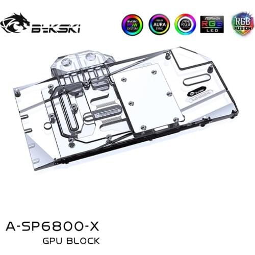 Bykski 6800 GPU Water Cooling Block For Sapphire Radeon RX6800 Nitro+, GPU Cooler Liquid Cooling, A-SP6800-X
