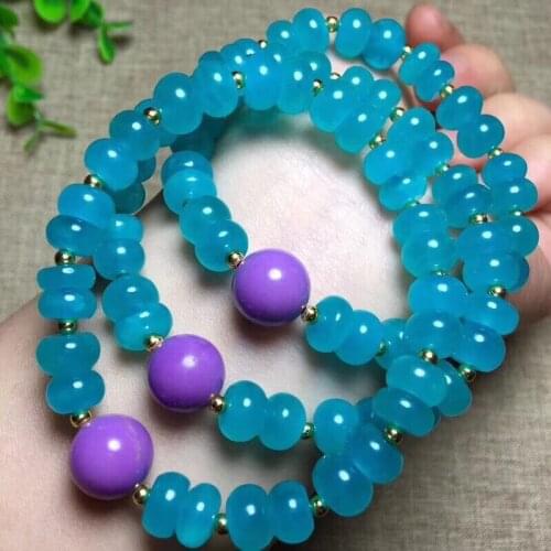 Natural Ice Species Tianhe Stone Panzhu Bracelet Purple Mica Tianhe Stone Single Ring Bracelet Crystal Fashion Accessories