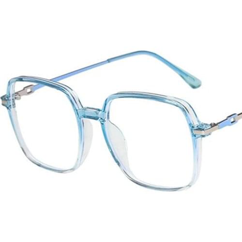 Brand Designer Anti-Blue Glasses Women Square Optical Eyeglasses Oversize Frame Spectacles Eyewear 6 Colors