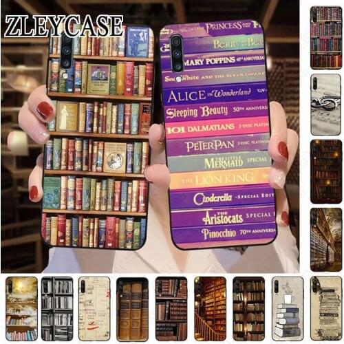 Library Books card Phone Case For Samsung Galaxy A50 A10 A20 A20E A20S A30S A40 A51 A70 A30 A6 A7 A8 COVER Mobile Cases