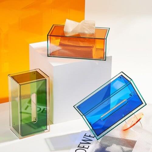 Napkin holder Acrylic removable tissue paper towel box Dining table End table drawer Household sitting room home Decor