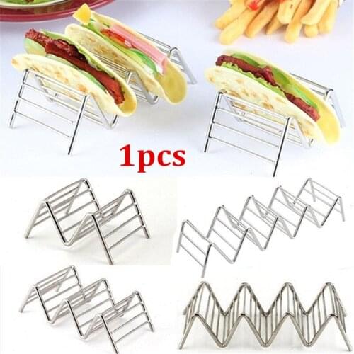 Taco Holder Stainless Steel Taco Stand Mexican Food Rack Shells 1-4 Slots