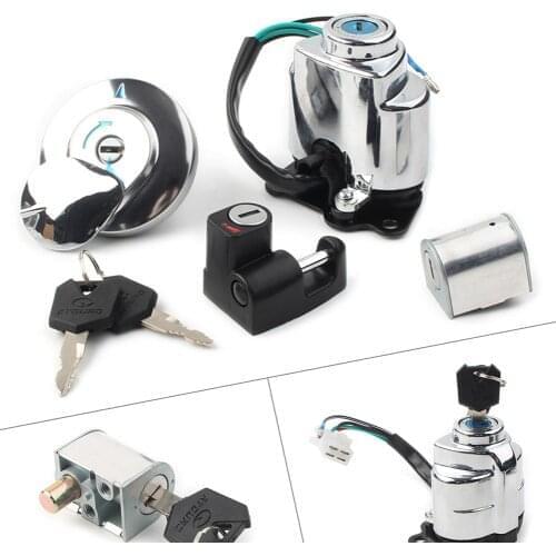 For Honda VT250 Shadow VT400 VT600 VT750 Motorcycle Ignition Switch Gas Fuel Cap Helmet Lock Set Alloy