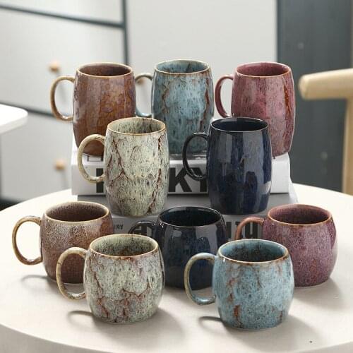 Ceramic Mug Leisure Water Cup Breakfast Cup Simple Retro Fashion Coffee Cup Ceramic Cup