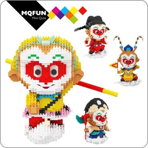 YC Journey to the West Cartoon Particle Building Blocks Monkey King Mini Bricks Sun Wukong Micro ABS Model Toy For Children Gift