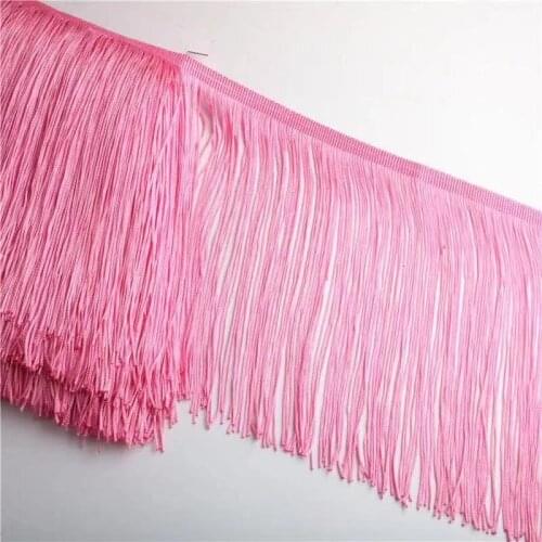 20CM Wide 1meter/lot Fringe Lace Tassel Polyester Lace Trim Ribbon Latin Dance Skirt Curtain Fringes For Sewing