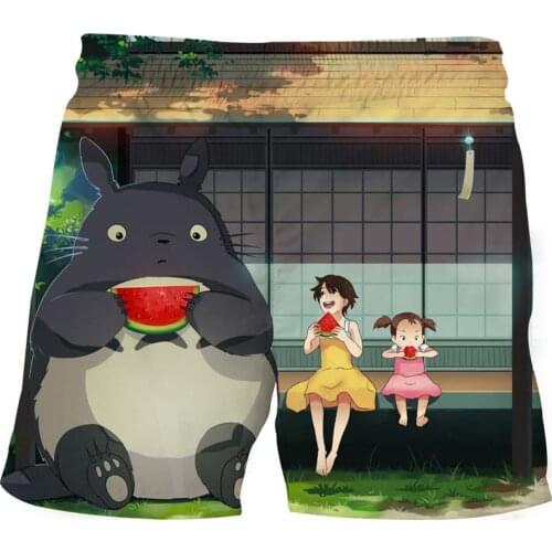 2021 New Kids Summer Swim Shorts Baby Boys Girls Swimwear Toddler Kids Fashion Print Totoro Swimsuit Beach Short Pants 3-16Years