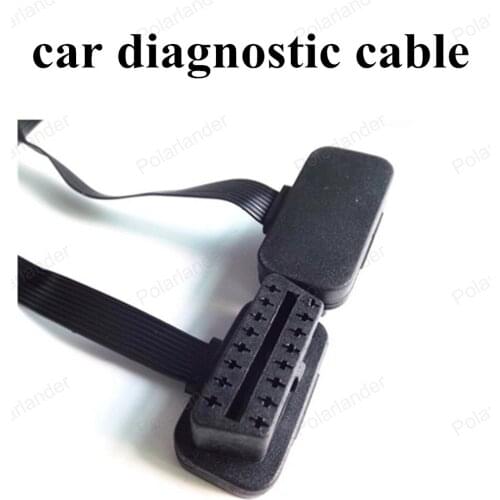 Hot sell OBD2 noodle 16 Pin Flat Male to Dual Female Splitter Extension Scanner Cable car diagnostic adapter