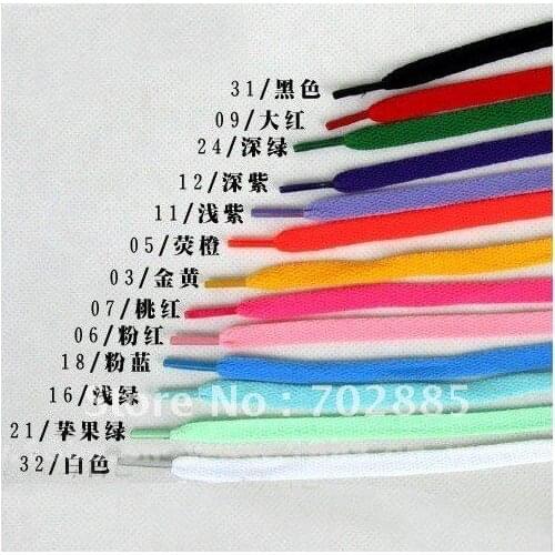 Best Selling,19 Colors,100% Polyester Woven, Quality Plain Flat Hollow Shoe Laces, 8mm*120cm