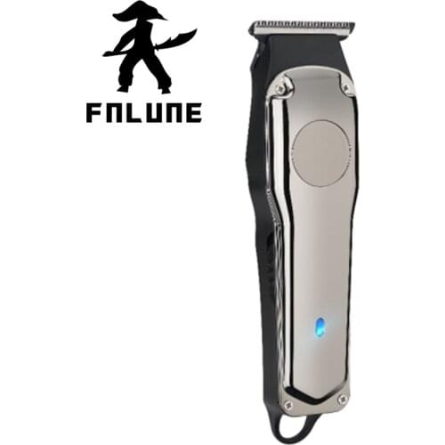FnLune Electric Washable Rechargeable Metal USB 2000mAh Hair Clipper Professional Barber Trimmer With Carbon Steel Cutter Head
