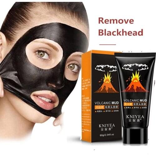 KNIYEA Remove Blackhead Mask Volcanic Mud Remove Shrink Pores Mask Nose Film Pull Type Deep Cleansing Oil Control Face Care TSLM