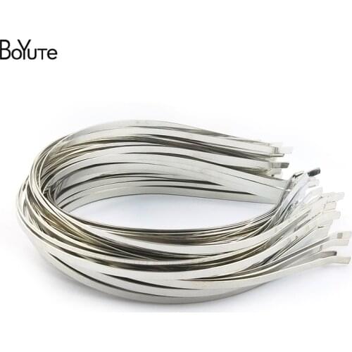 BoYuTe 20Pcs Metal Stainless Steel Hair Band Width 2MM 3MM 4MM 5MM 6MM 7MM 10MM Hairband for Women Diy Hair Accessories