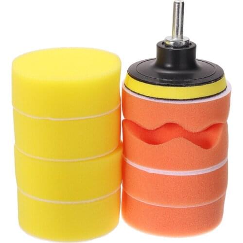 10pcs 3 inch Car Polish Pads 8mm Drill Adapter Car Waxing Care Foam Scratch Removal Polishing Accessories New