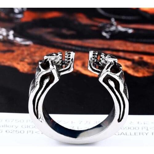 Stainless steel punk rock Skull biker Ring man Unique Vintage personality Jewelry