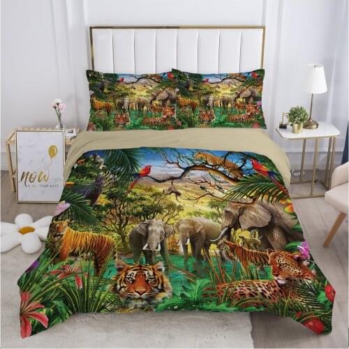 Cartoon Childrens Bedding set for kids baby boy girls Duvet cover set pillow case Bed linens Quilt cover 140x200 Car jungle
