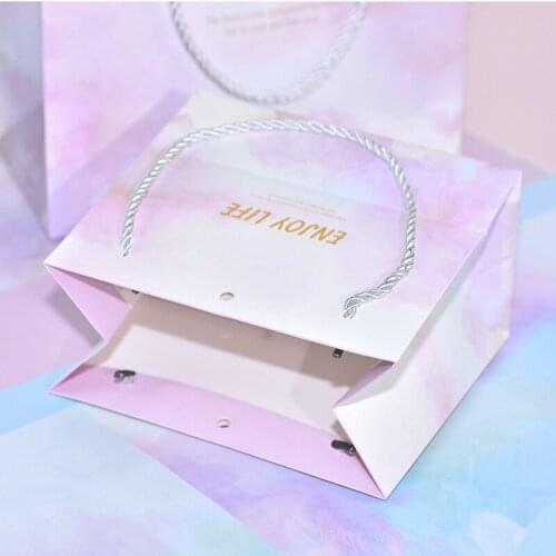 New product ins dream gift bag spot custom handbag clothing shopping bag ribbon bow paper bag Dragees for Communion details fo