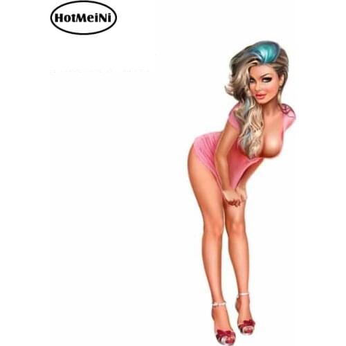 HotMeiNi Sexy Pin-up Girl Bra Nickers Hot Stuff Sticker Window Car Bumper Decal Funny JDM Car Stickers