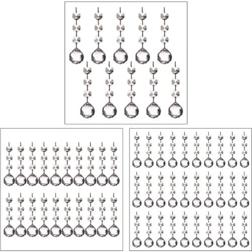 Clear Hanging Acrylic Crystal Christmas Ornament Drop Ball Tree Decorations Deco