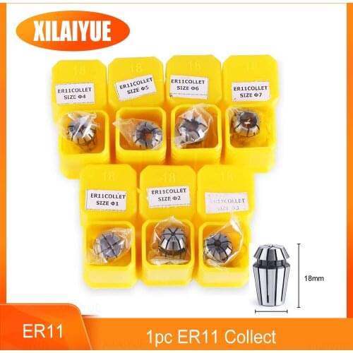 1pc ER11 1-7mm 1/4 6.35 1/8 3.175 1/2 12.7 1 1.5 2 2.5 3 4 5 6 7 Spring Collets Set For CNC Engraving Machine & Milling