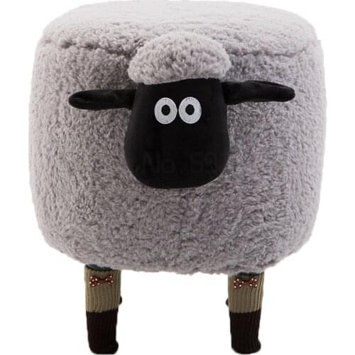 New Lint Sofa Shoe Stool Pouf Chair Ottoman Bean Bag Kid Toys Storage Footstool Solid Wood Nordic Home Deco Furniture
