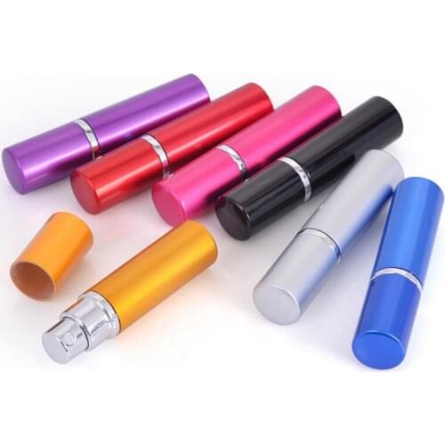 Empty fashion 5ml Anodized Aluminum Glass Compact Perfume Bottle Atomiser Mini Spray Fragrance Scent-bottle 1000pcs