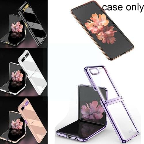 Luxury Transparent Case For Z Flip Cover Ultra-thin 5g Cover Clear Protective Shockproof Foldable Frame Hard X0K0