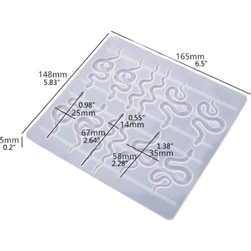 Snake Pendant Earring Resin Molds Serpent Snake Silicone Epoxy Resin Molds Tools N0HE