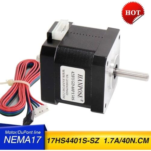 Stepper Motor 42 double shaft motor NEMA 17 1.7A 17HS4401S motor 4-lead for 3D printer Stage lighting