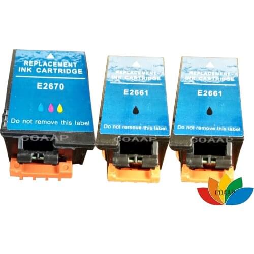 COAAP 3pcs Compatible ink cartridge T2661 T2670 for Epson WorkForce WF-100W Printer (With chips)