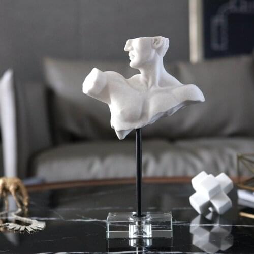 Modern Abstract Character Ornament Home Decoration Crafts Wedding Gift Desk Figurines Acrylic Base Office Statue Accessories