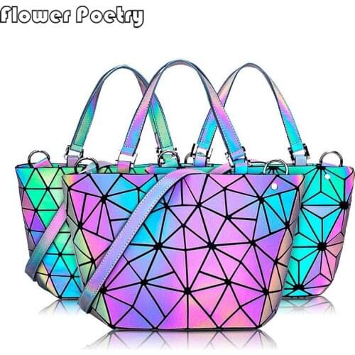 New Women Handbag Geometric Luminous Designer Luxury Leather Female Crossbody Bag Ladies Large Capacity Shoulder Bags Sac Bolsas