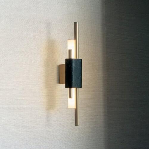 Led Postmodern Wall Lamp Marble Acrylic Light Luxury Sconce Light Living Room Decoration Bedroom Bedside Lobby Aisle Staircase